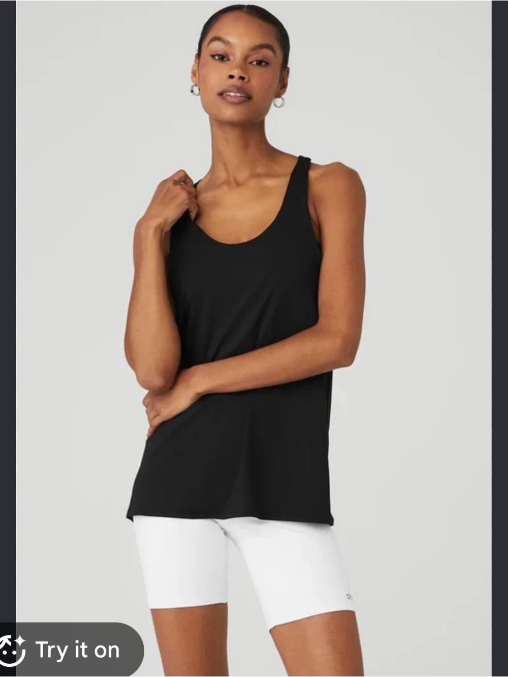Alo Yoga don't get it twisted racerback athletic tank top black size XL